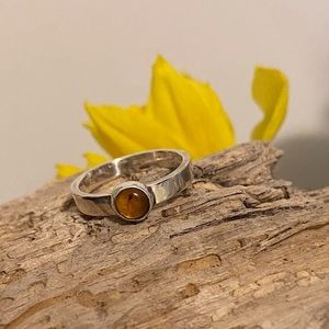 Real Amber sterling silver ring